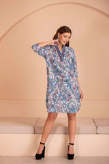 BLUE EMBROIDERED TUNIC