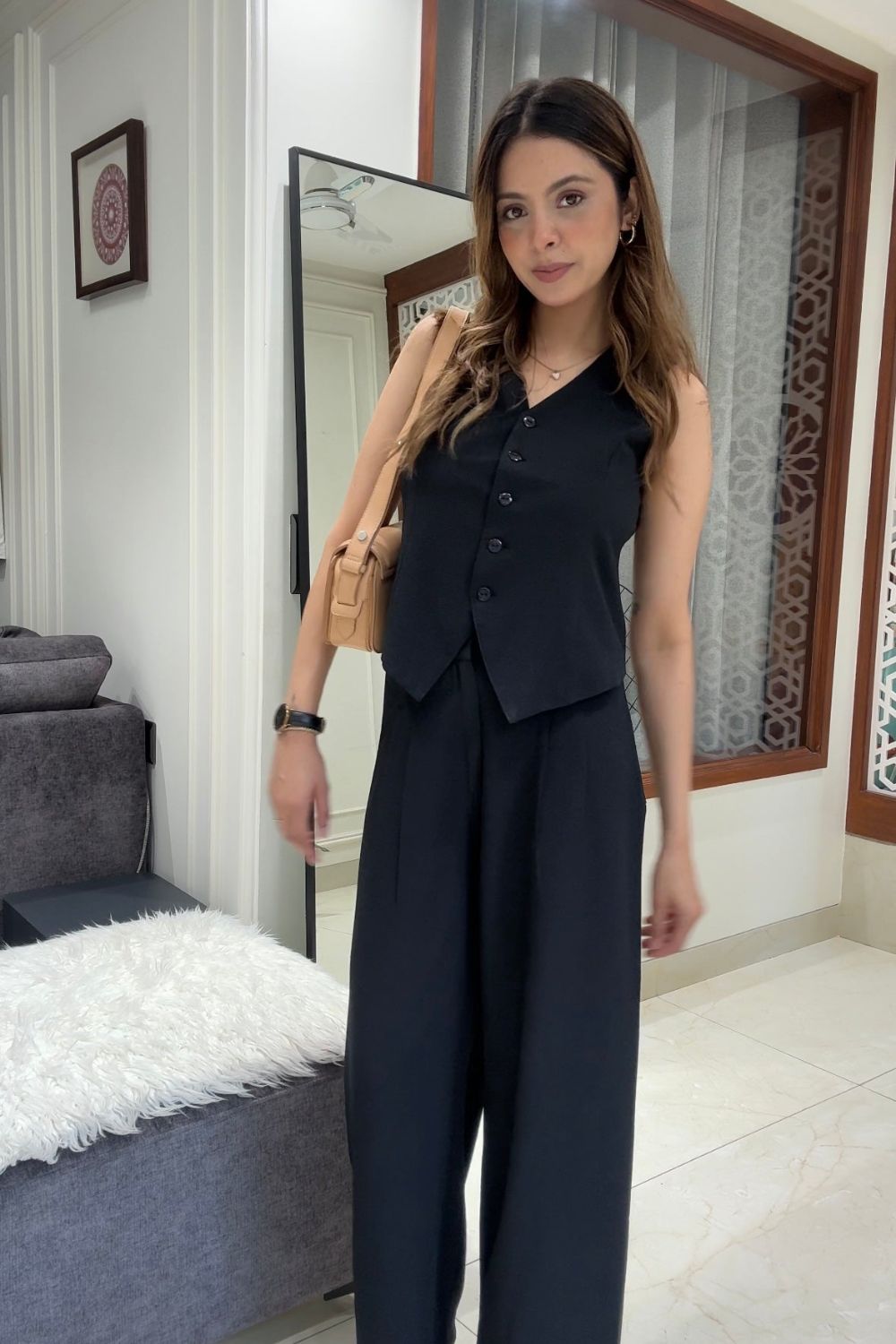 Black Waist Coat Set