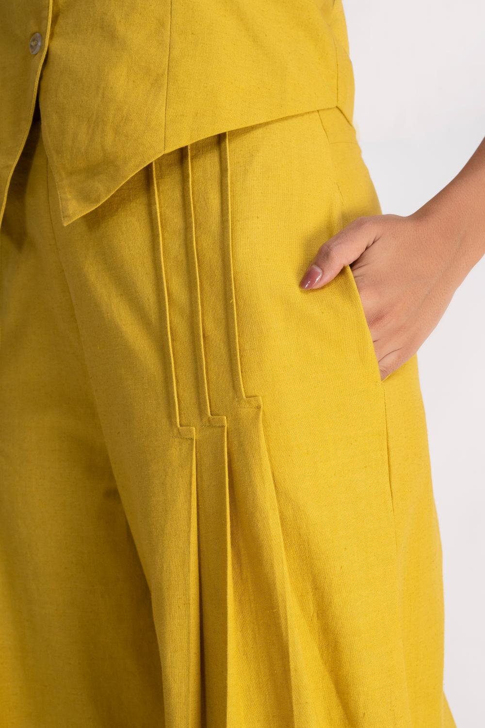 Sunny Mustard Waistcoat with Pants