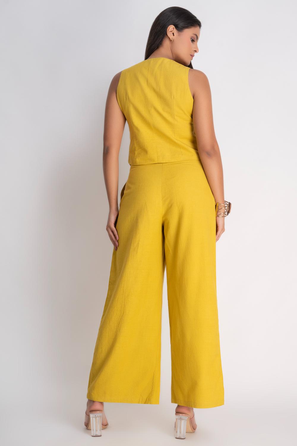 Sunny Mustard Waistcoat with Pants