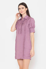 lilac linen dress