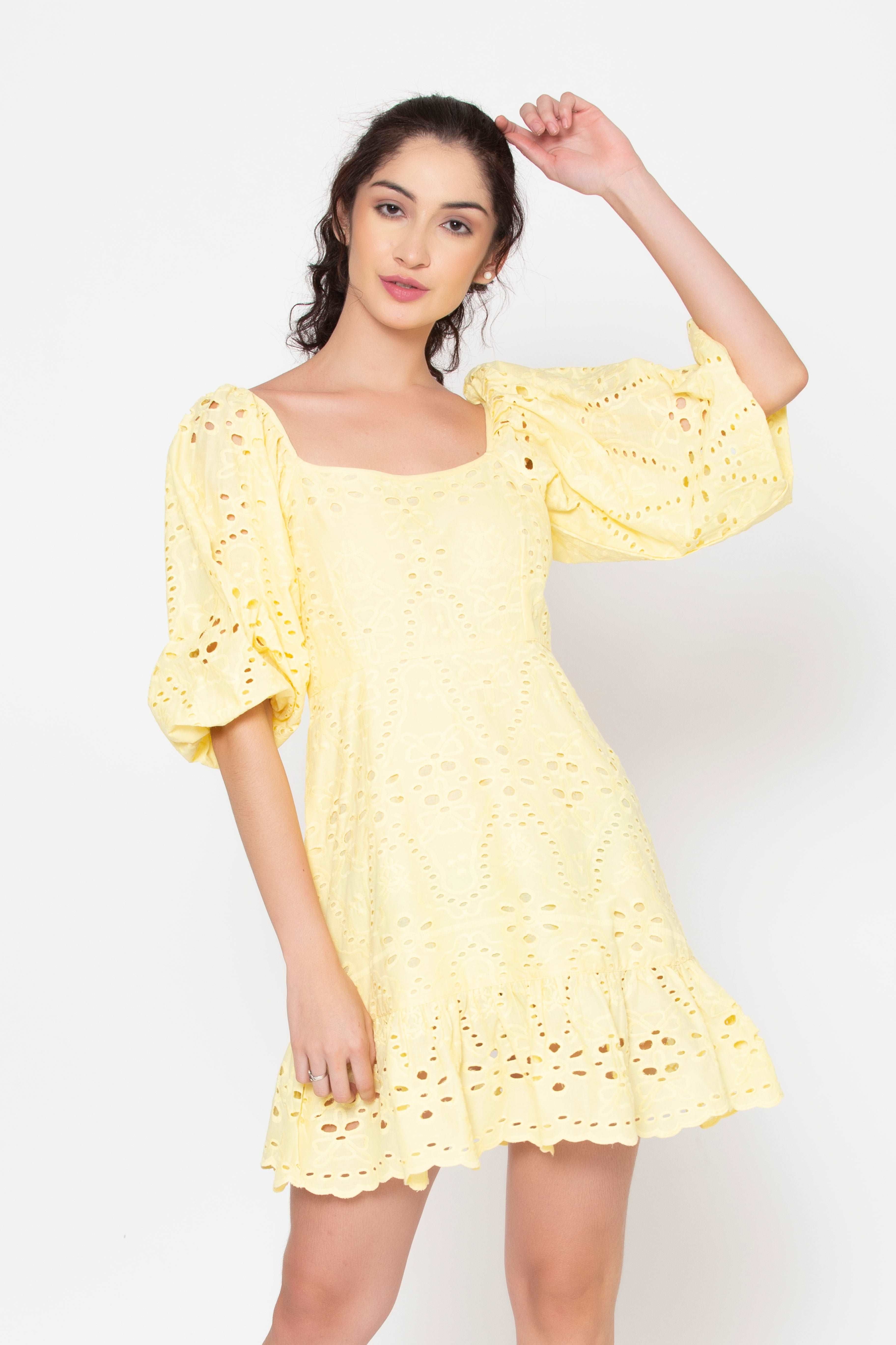 Eyelet Back Tie Dress