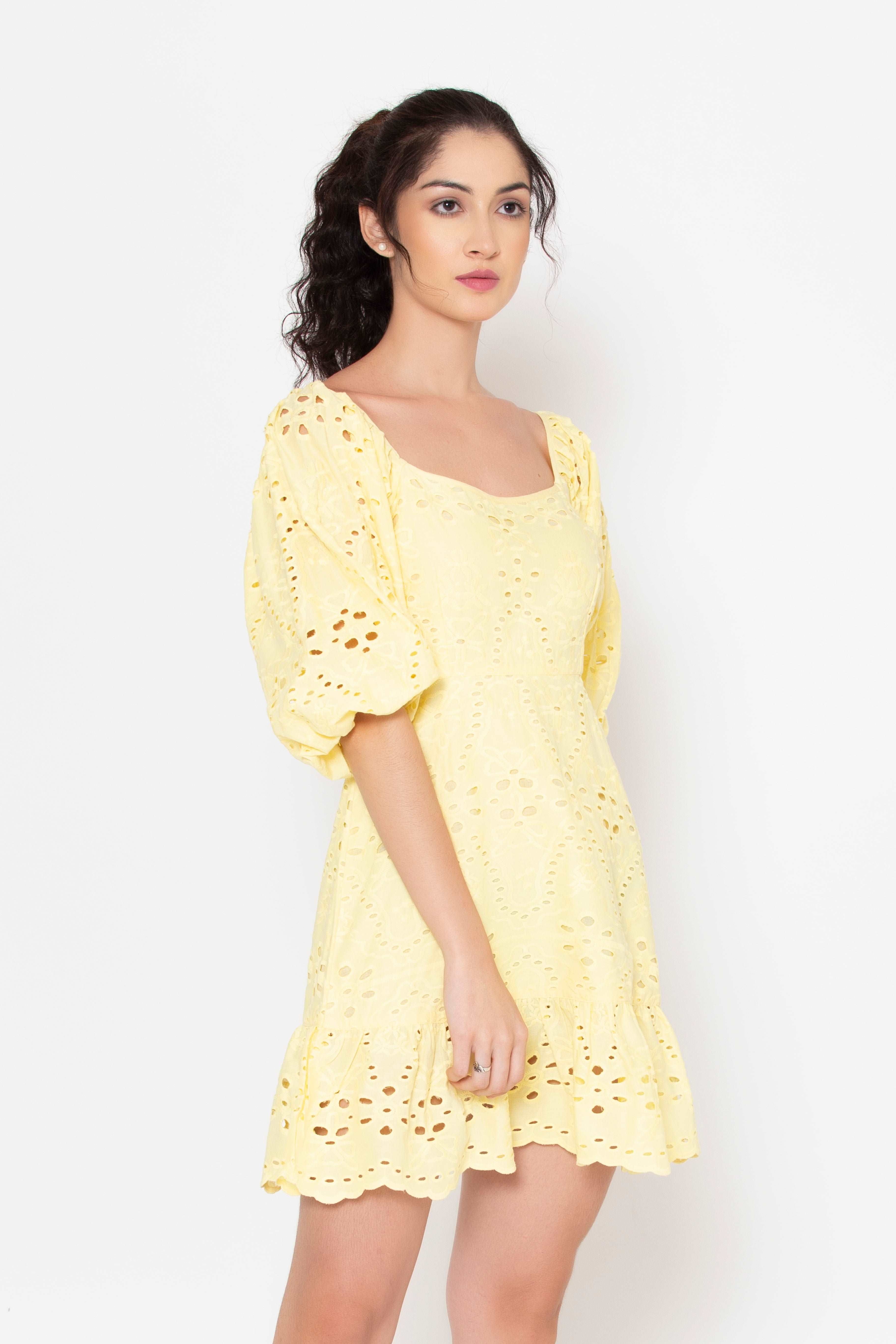 Eyelet Back Tie Dress