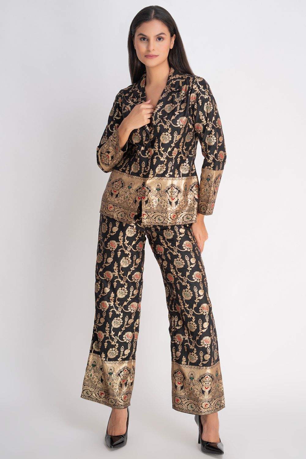 Midnight Brocade Pant Suit