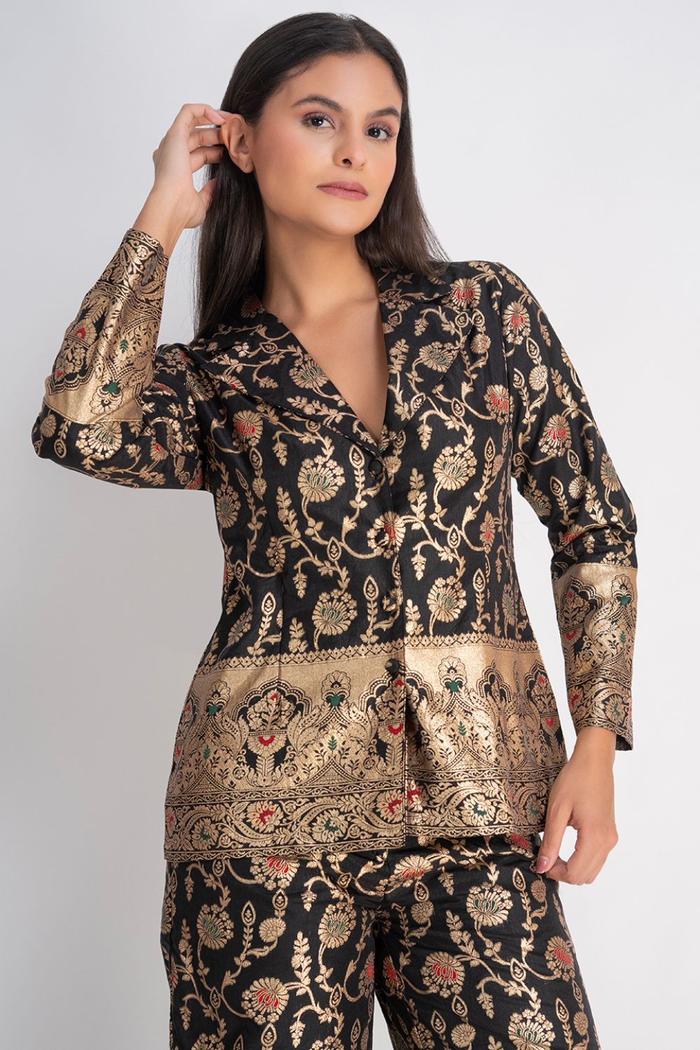 Midnight Brocade Pant Suit